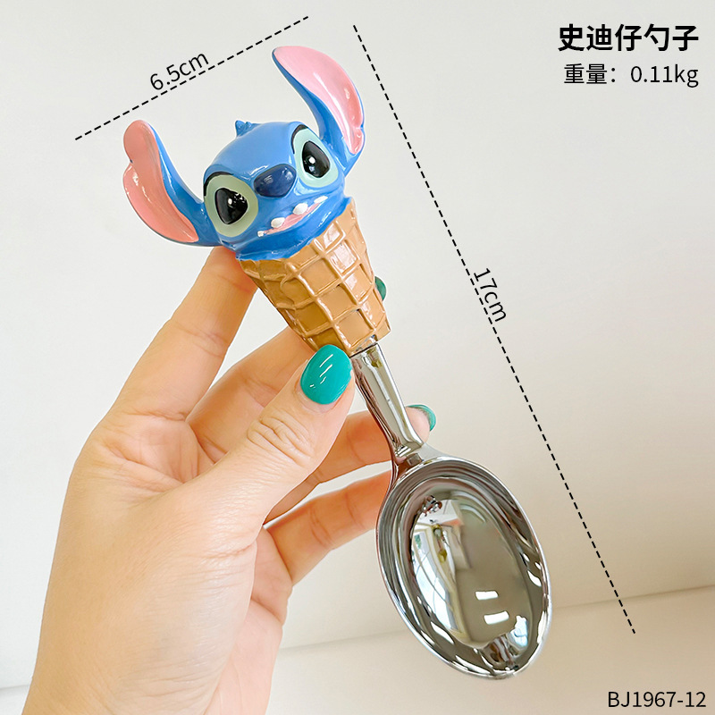 卡通海绵宝宝西瓜勺冰激凌甜品勺可爱创意家用不锈钢餐具汤饭勺子|undefined