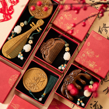 教师节礼物送老师中国风特色送老外檀木梳子礼盒伴手礼实用小礼