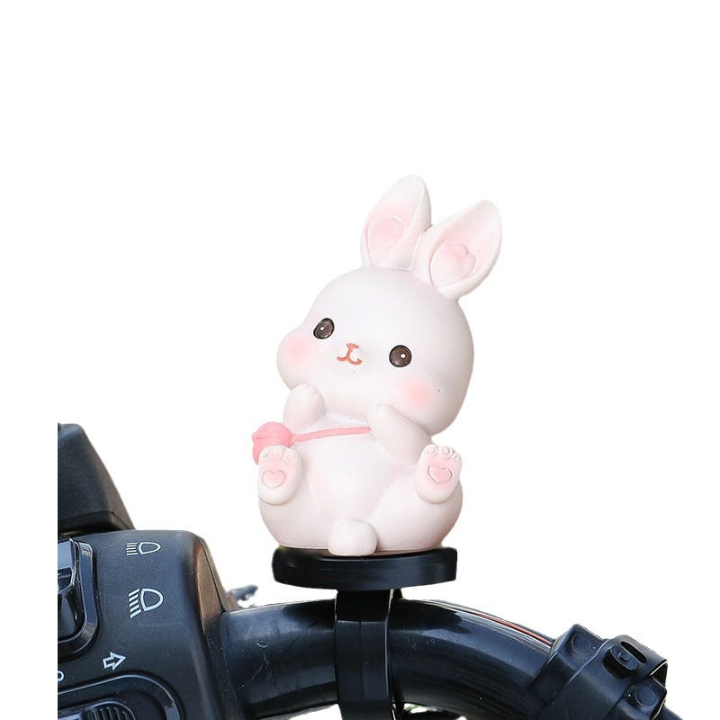Cute Little Rabbit Electric Car Ornaments Small Glutinous Rice Rabbit Car Ornaments Bicycle Riding Decoration Baby Car Ornaments