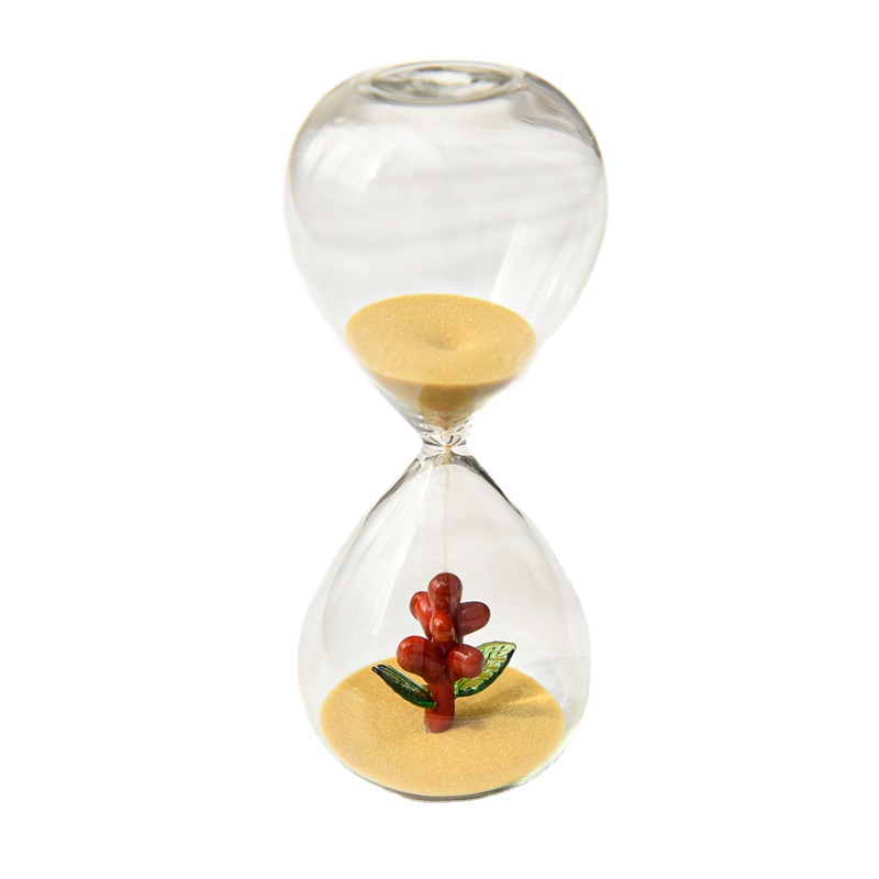 Creativa reloj de arena de 10 minutos Lovesick Bean temporizador tridimensional forma casera decoración vidrio artesanía regalo de cumpleaños