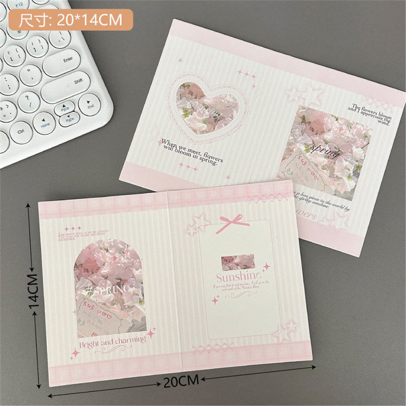 新品ins田园风折りたたみカード梱包装饰二つ折りカード伝言グリーティングカードギフト包装カード卸|undefined