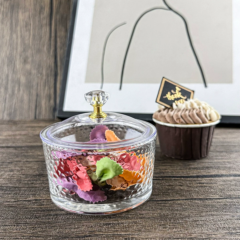 Новая доступная роскошная цилиндрическая хрустальная стеклянная банка для конфет с крышкой, свадебное украшение, сахарница серии