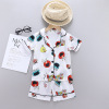 Summer cartoon children's pijama suitable for men and women, Korean style, wholesale, with short sleeve