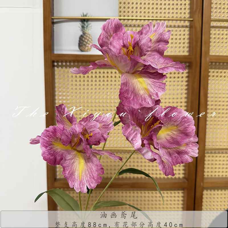 模擬花油絵アイリス家の装飾花束レストランリビングルームの装飾フラワーアレンジメント造園アレンジメント造花|undefined