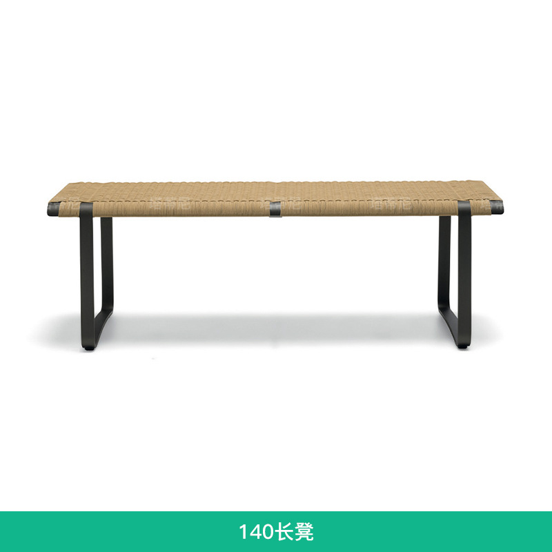 Conjunto de mesa y sillas de ratán para exteriores, mesa moderna y sencilla de aleación de aluminio, mesa larga impermeable para patio de hotel o villa, resistente a la intemperie image 8