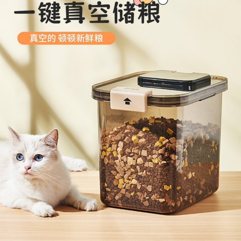 Cat food storage barrel Dog food sealed jar moisture-proof vacuum…