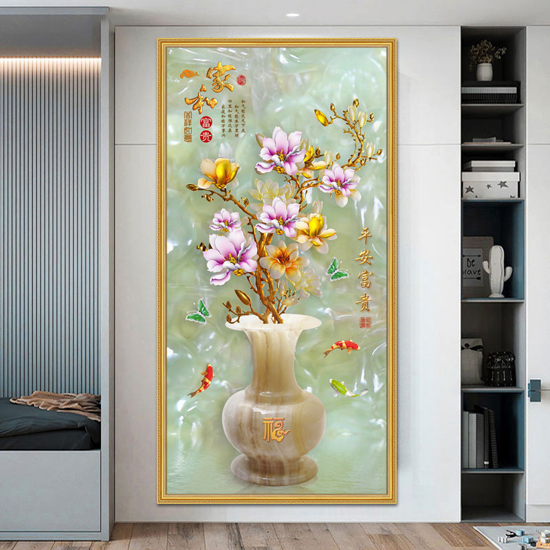 玄关装饰画客厅卧室竖版入户挂画现代简约轻奢走廊过道家居壁画|undefined