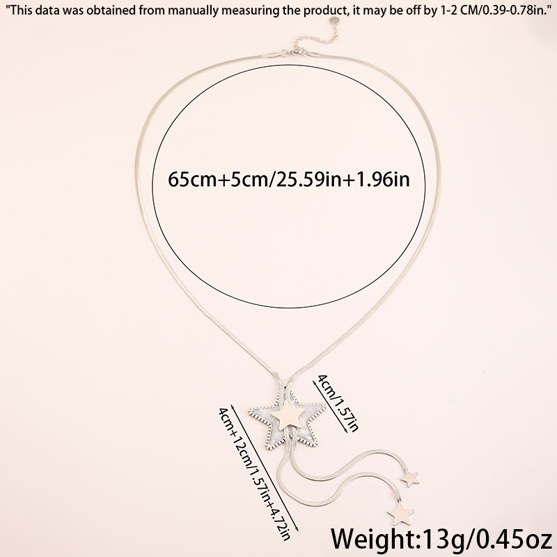 Star Classic Style Titanium Steel Y-Necklace Plating Lobster Trigger Clasp Closure display picture 6