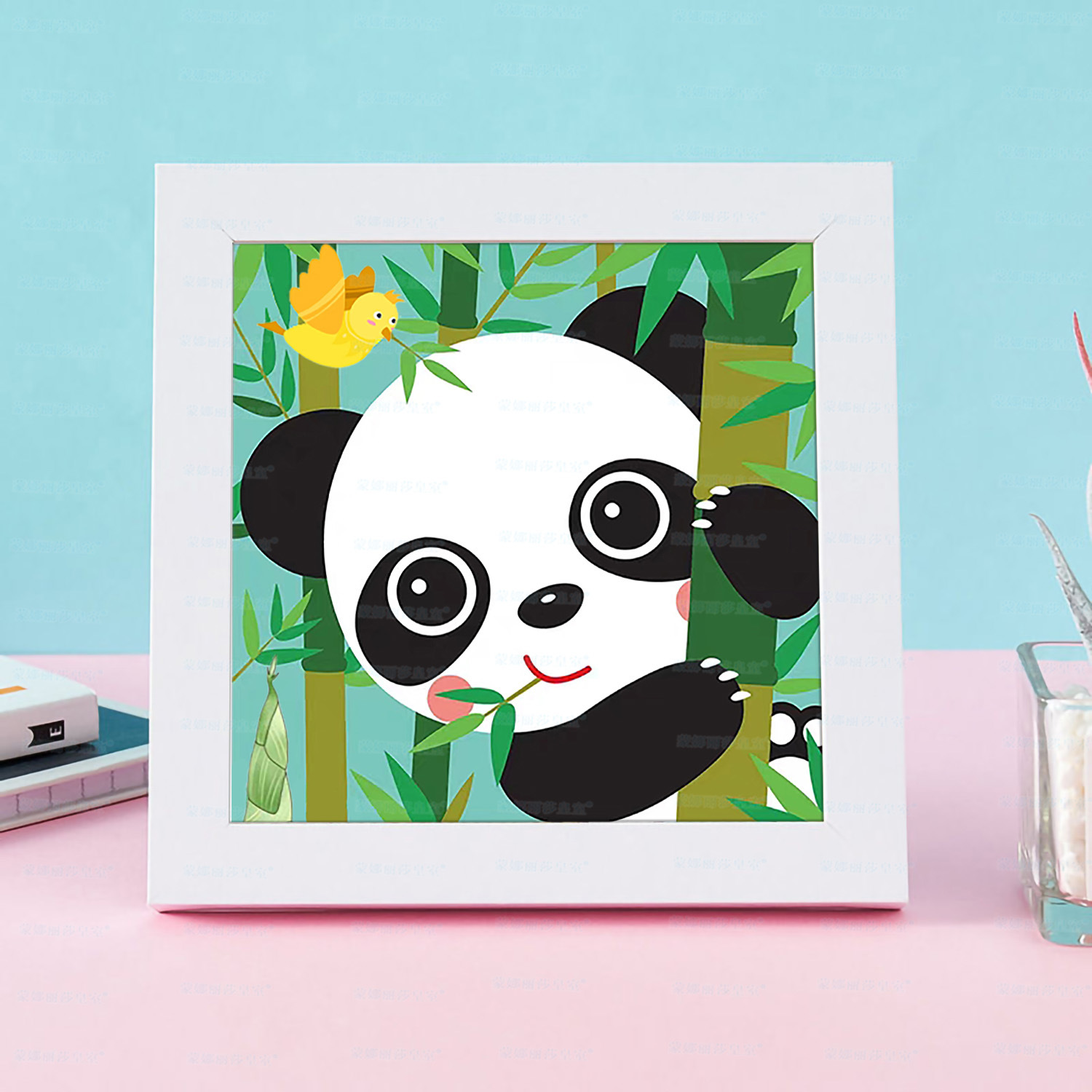 【Colección con marco】Auténtico punto de cruz de la Mona Lisa, punto de cruz infantil con dibujos animados. image 18