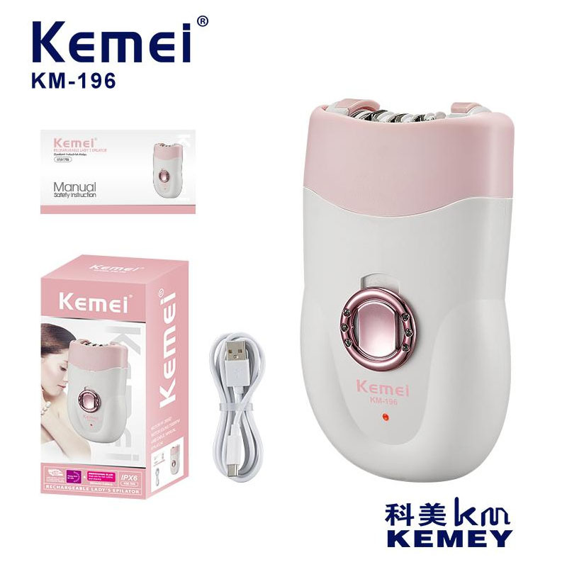 Kemei máquina de afeitar eléctrica doméstica KM - 196 mujer depilación de cuerpo entero transfronteriza portátil extractor de cabello privado al por mayor image 1