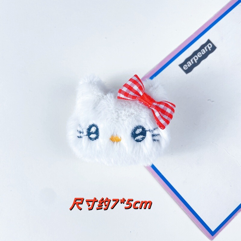 かわいいぬいぐるみ KT 猫キーホルダーペンダント黒革 KT リボン子猫バッグペンダント小さなギフトアクセサリー|undefined