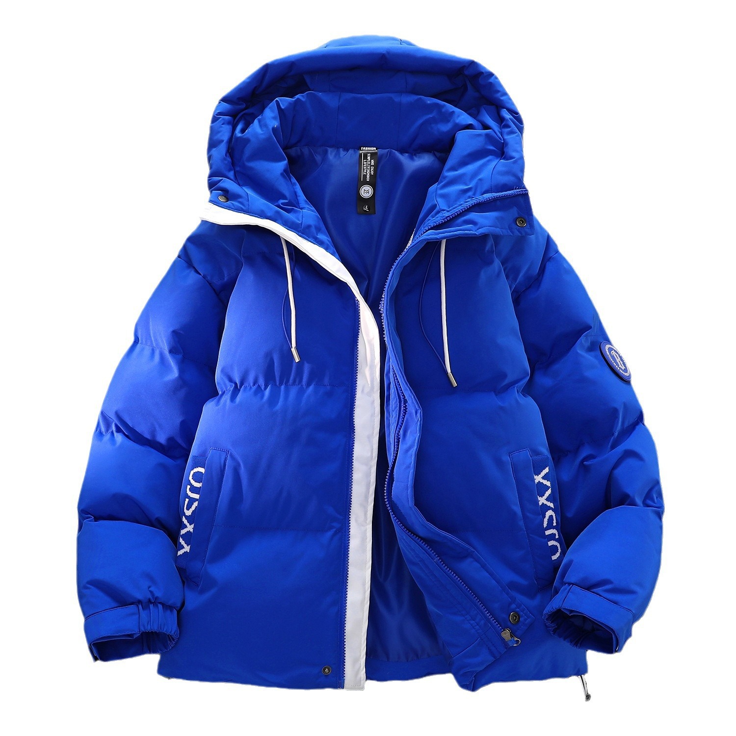 2023 nueva juventud guapo Abrigo acolchado de algodón engrosado falso de dos piezas con capucha ins abrigo suelto estilo Hong Kong Abrigo acolchado de algodón de invierno