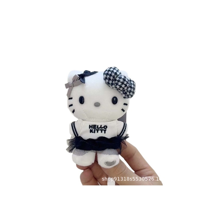 三丽鸥hello kitty包包挂饰哈喽hallo公仔凯蒂猫kt猫玩偶黑色挂件|undefined