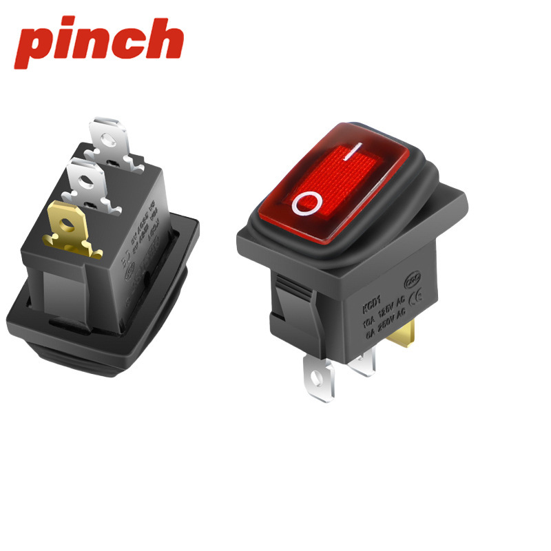 KCD1小型船型スイッチ3a 6a 250v 6足3段234足2段ライト付き浄水器電子船型反り板|undefined