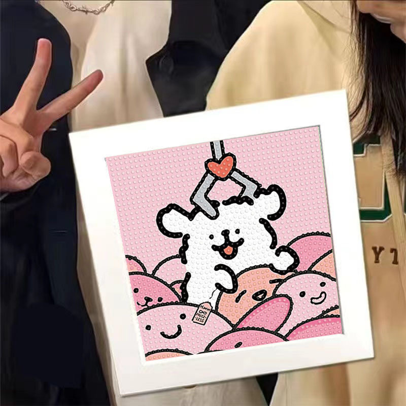 手作りダイヤモンド塗装子供用ペーストライン作り子犬男の子と女の子フルダイヤモンドペーストテーブルおもちゃ象嵌|undefined