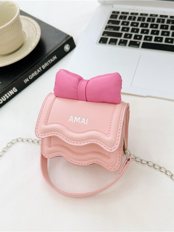 Primavera nuevo estilo coreano mini bolso de hombro de los niños pu arco cadena mensajero bolsa de hombro de las niñas bolsa padre-niño bolsa