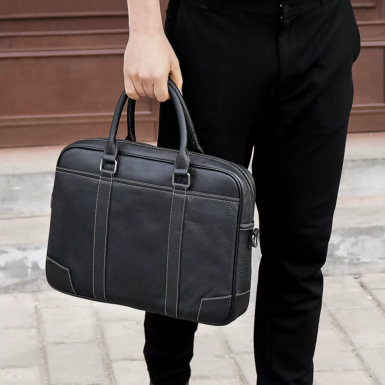 Настоящая кожа Capacious сумка, ноутбук, 14 дюймов, бизнес версия