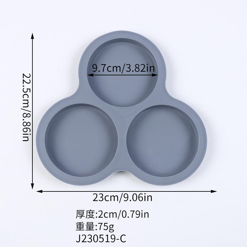 Molde redondo de silicona para pastel de 4 pulgadas, molde redondo para pastel de 3 orificios, molde para hornear pan, herramienta multifuncional para hornear