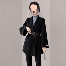 双面毛呢外套女短款2025春秋新款女装小个子气质收腰呢子大衣