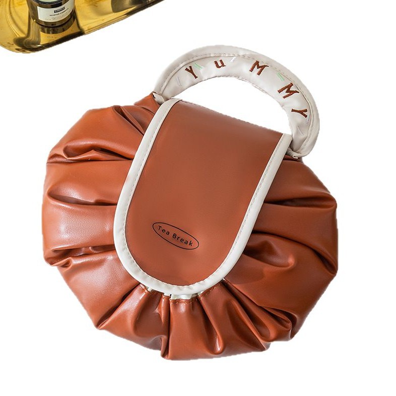 Bolsa de maquillaje de lujo ligera de alto nivel, bolsa de lavado de la mujer, bolsa de mano de gran capacidad, almacenamiento portátil a prueba de agua