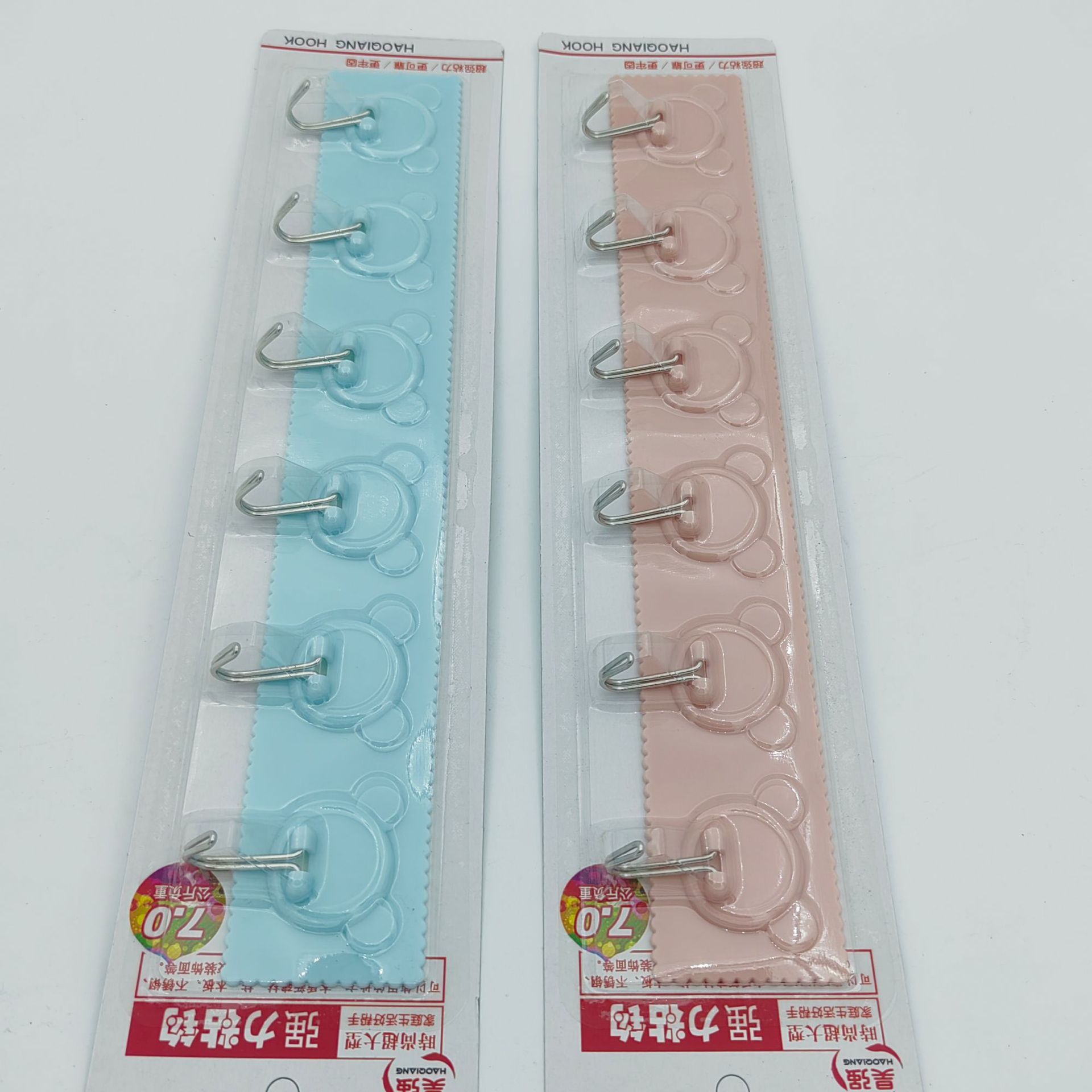 Adhesive Hook Kitchen Wall Hanging 6 Rows of Hooks Creative Corner Bathroom Nail-Free Traceless Hanging Rack Clothes Hook