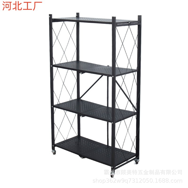 Estante de almacenamiento plegable sin instalación Estante de almacenamiento móvil multicapa Estante de almacenamiento Estante de almacenamiento de cocina Estante de piso