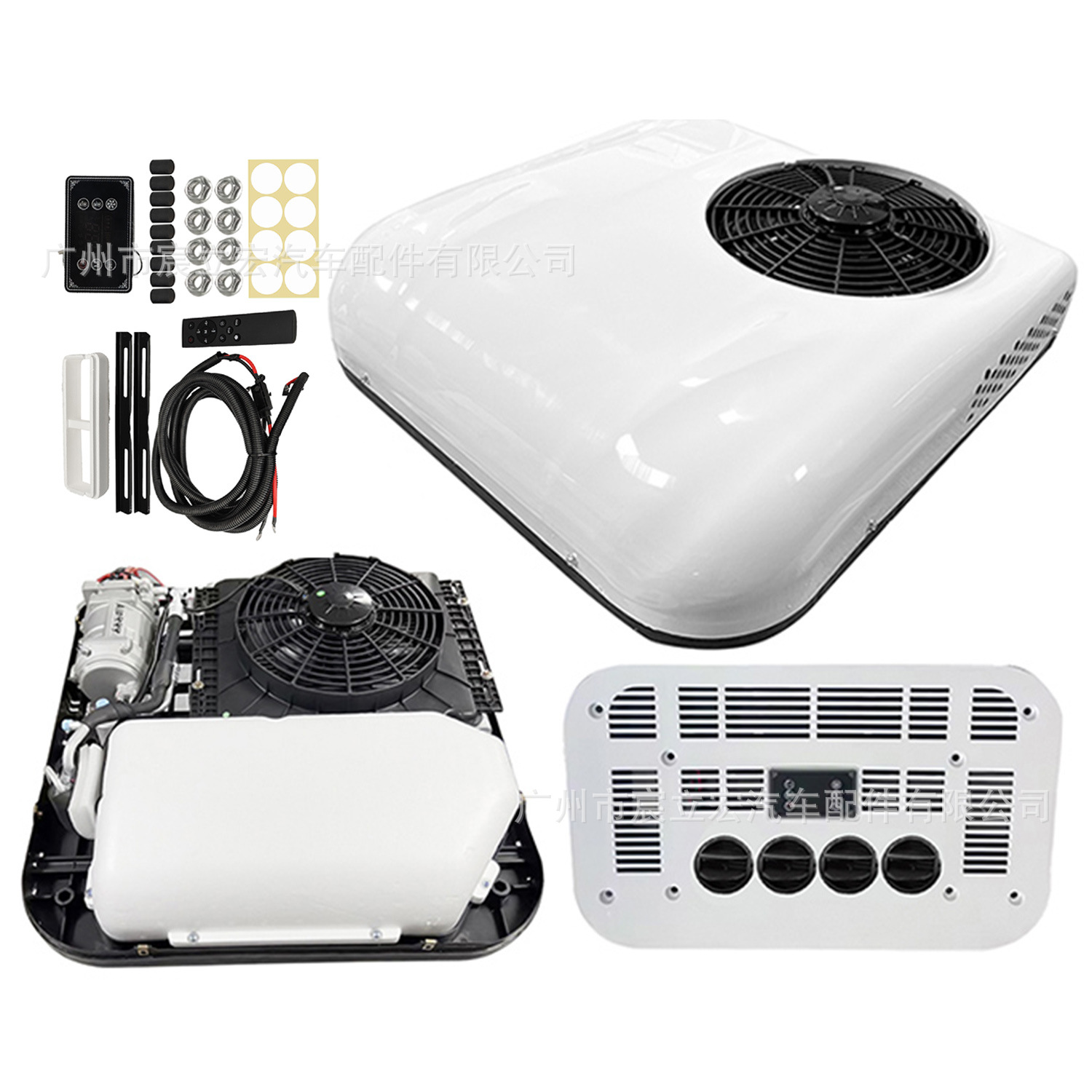 Fuente fábrica al por mayor estacionamiento aire acondicionado 12V24V refrigeración eléctrica camión ligero camión RV techo automóvil aire acondicionado