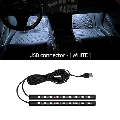 Cross-border hot sale car seat atmosphere light LED foot light foot nest light car interior atmosphere light 18 lamp beads (Other lights) - one-to-two-18-lights-usb-plug-white-light