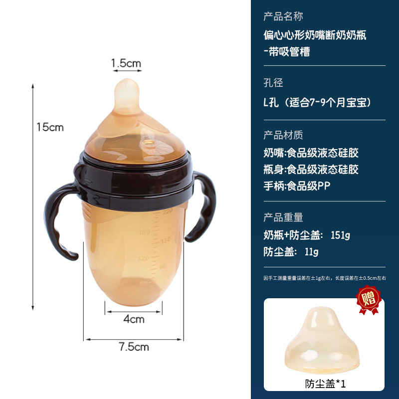 [인기형 220ml 젖병] 슬롯형 L홀 편심 젖꼭지 포함