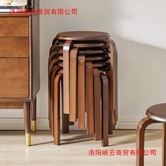 無垢材のリビングルームのダイニングチェア、家庭用ラウンドスツール、木製スツール、シンプルでモダンなロースツール、積み重ね可能、経済的で実用的な小さなスツール、ダイニングテーブル