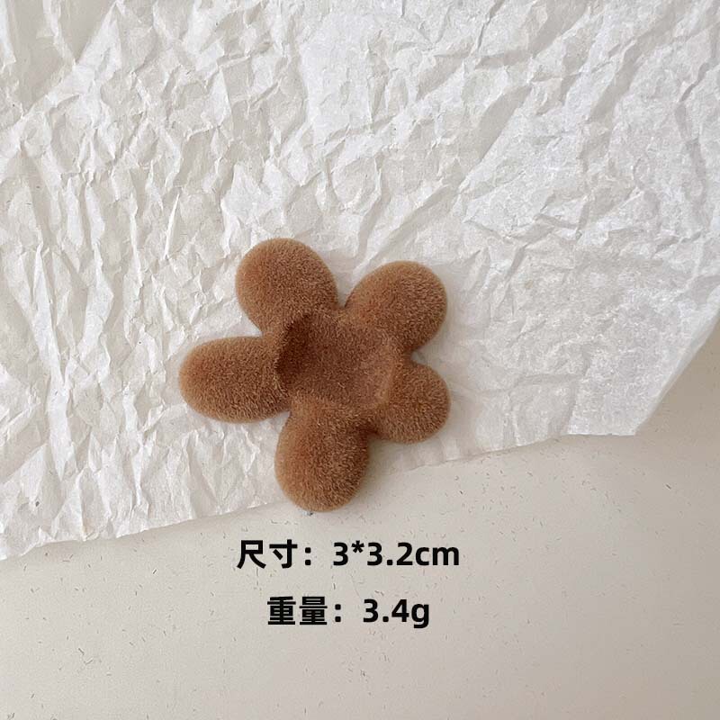 可爱百搭卡通毛绒植绒小熊diy亚克力配件耳饰发夹手机壳材料批发|undefined