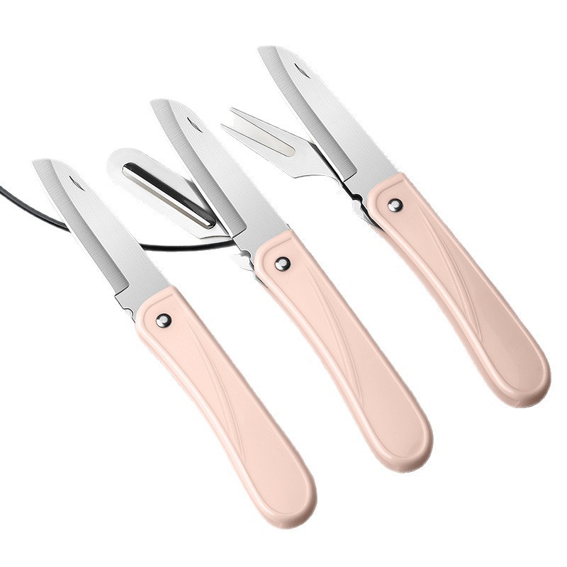 Cuchillo de fruta plegable cuchillo de frutas al aire libre cuchillo de frutas doméstico portátil de acero inoxidable mini dormitorio multifuncional