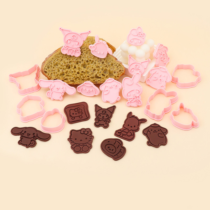 Red de celebridades con el mismo modelo de molde de galleta de mantequilla Sanrio, linda herramienta de horneado de prensa tridimensional de bricolaje para el hogar image 2