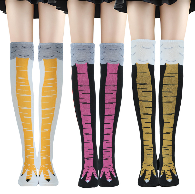 Funny Chicken Feet Socks Chicken Feet Socks Skinny Home Fitness ins Trendy Over-the-Knee Long Socks