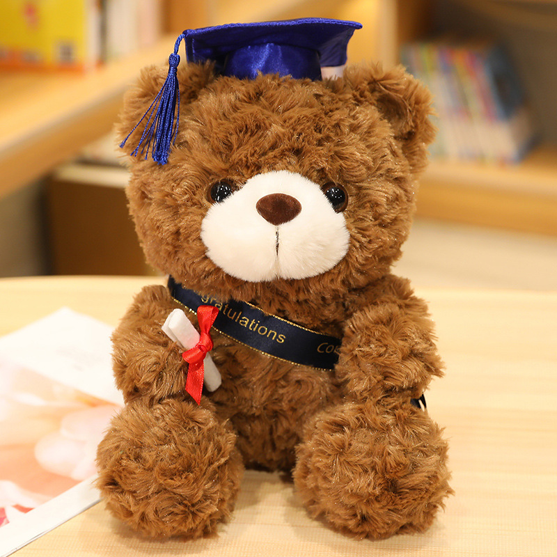 Doctor hat oso muñeca doctor Oso de peluche de juguete graduación oso muñeca de peluche oso de peluche graduación regalo conmemorativo