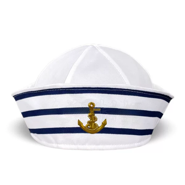 Cross-Border Blue and White Striped Sailor Hat, Round Top, Breathable, Brimless, Sun Protection, Amazon Baby Navy Hat, Yiwu Wholesale