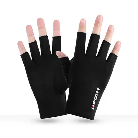 Men's sports-half finger [black]