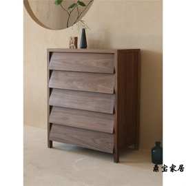 北欧斜面五斗柜实木储物柜客厅卧室收纳柜抽屉柜简约民宿酒店立柜
