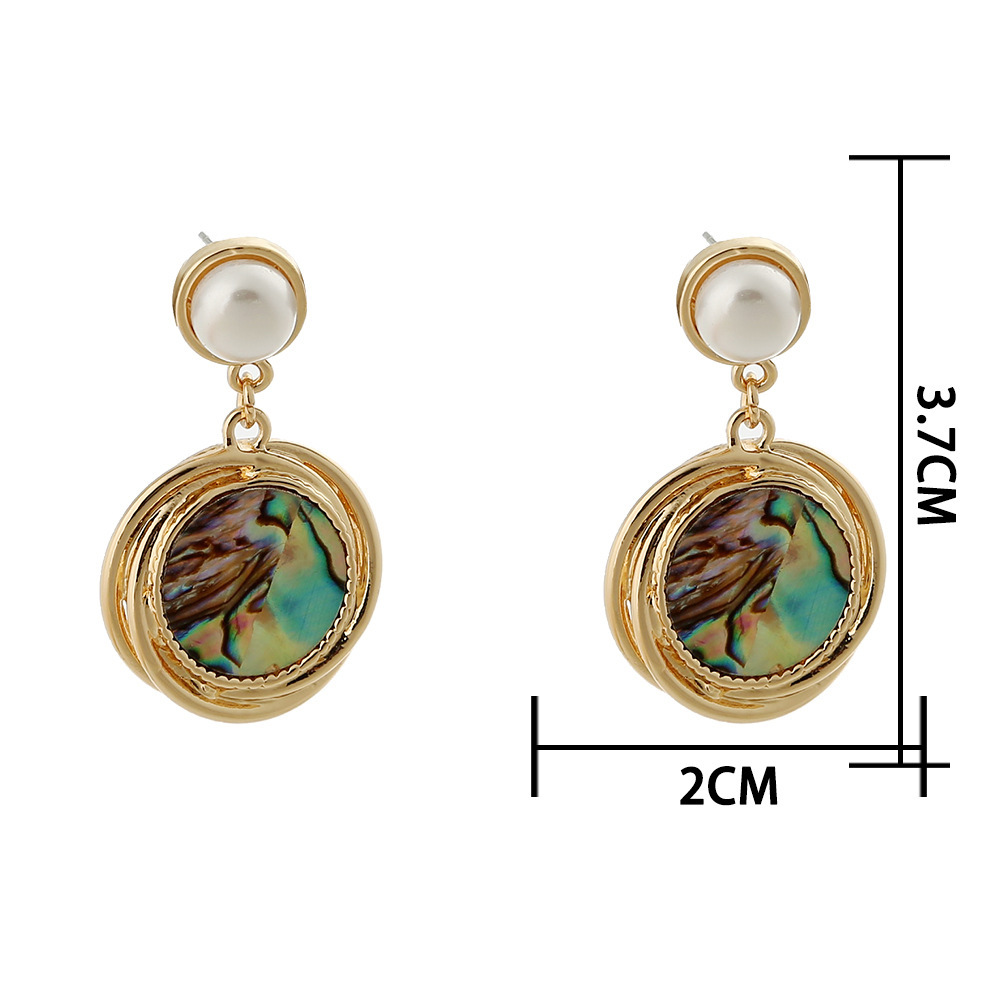 European And American Retro Color Abalone Earrings Personality Earrings display picture 8