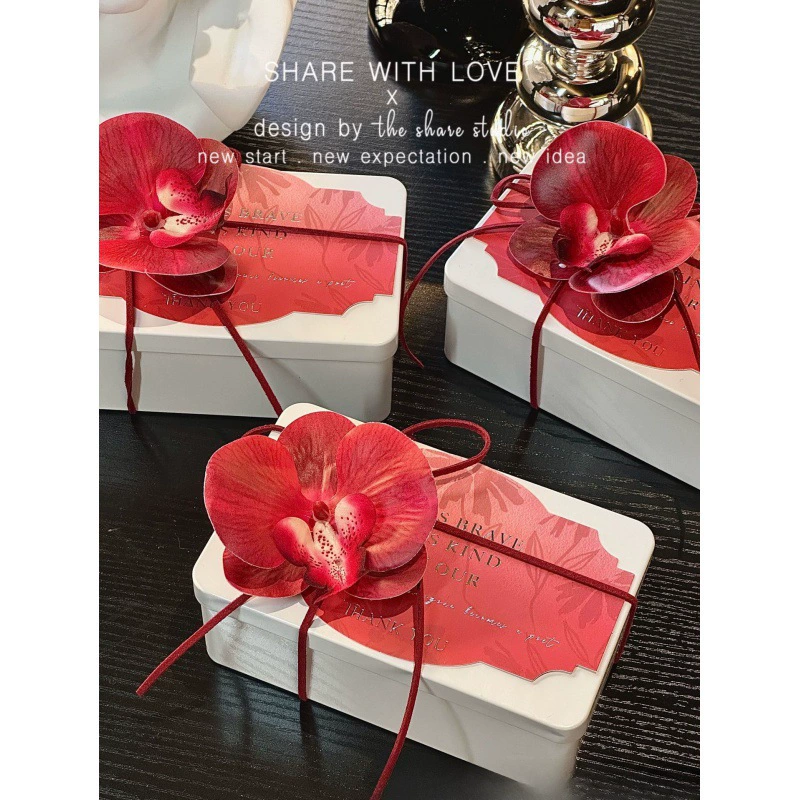 Hoshino Pai тёплая зимняя новинка｜коробка для свадебных конфет Phalaenopsis postcus, сетевой красный цвет, высококлассная железная подарочная коробка