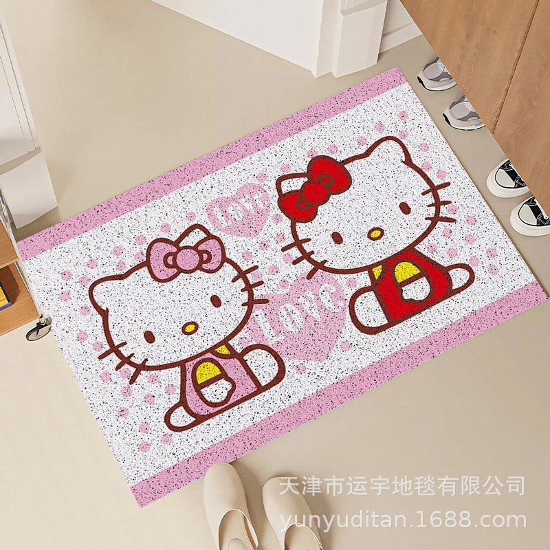 hellokitty入户门丝圈地垫玄关进门蹭土门垫耐磨耐脏可裁剪脚垫|undefined
