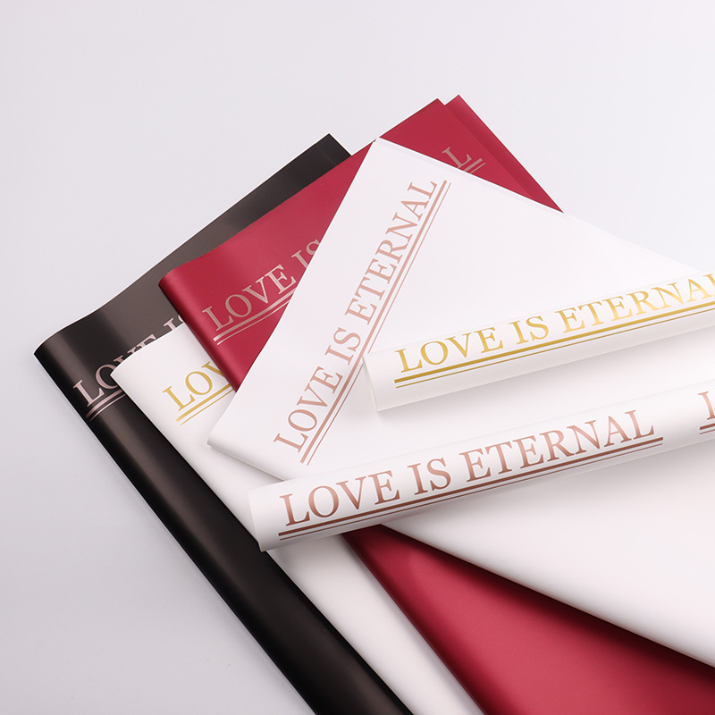 现货鲜花包装纸时尚简约英文花束包花纸情人节鲜花包装欧雅纸批发