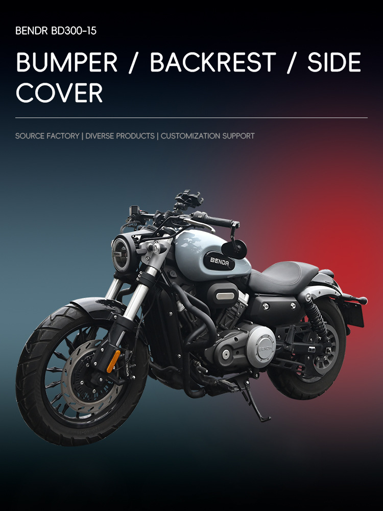Suitable for Benda Chinchilla 300 crash bars, anti-fall bumpers, foldable backrest, rear rack side bag protection bars, modification