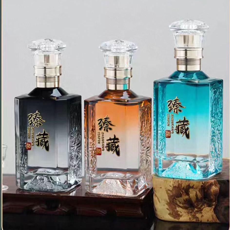 批发一斤装玻璃酒瓶白酒瓶空瓶500ml瓶 珍藏原浆酒瓶套装