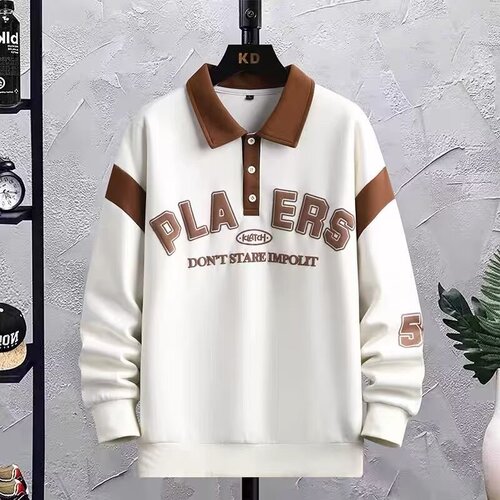 Spring and Autumn Long Sleeve Sweatshirt for Boys, Middle and High School Students, Trendy and Stylish POLO Shirts for Teenagers and Older Boys, Men's Topwear