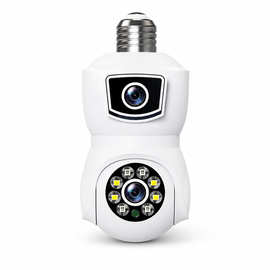 V380双目灯泡摄像头 6MP高清家用WiFi双镜头智能全彩监控摄像机