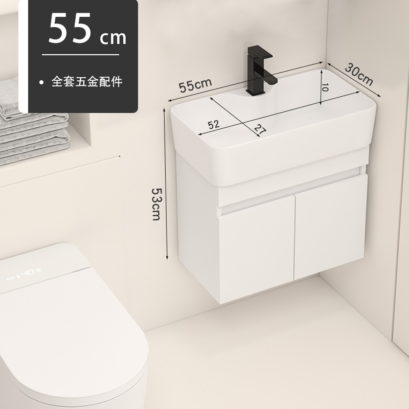 gabinete de baño de madera sólida tipo pequeño gabinete de baño cerámica integral lavabo de lavabo tipo pared lavabo de cara lavabo de mano gabinete