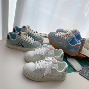 German training shoes female students niche Joker thick-soled breathable 2025 spring and autumn new sports leisure board shoes 6012