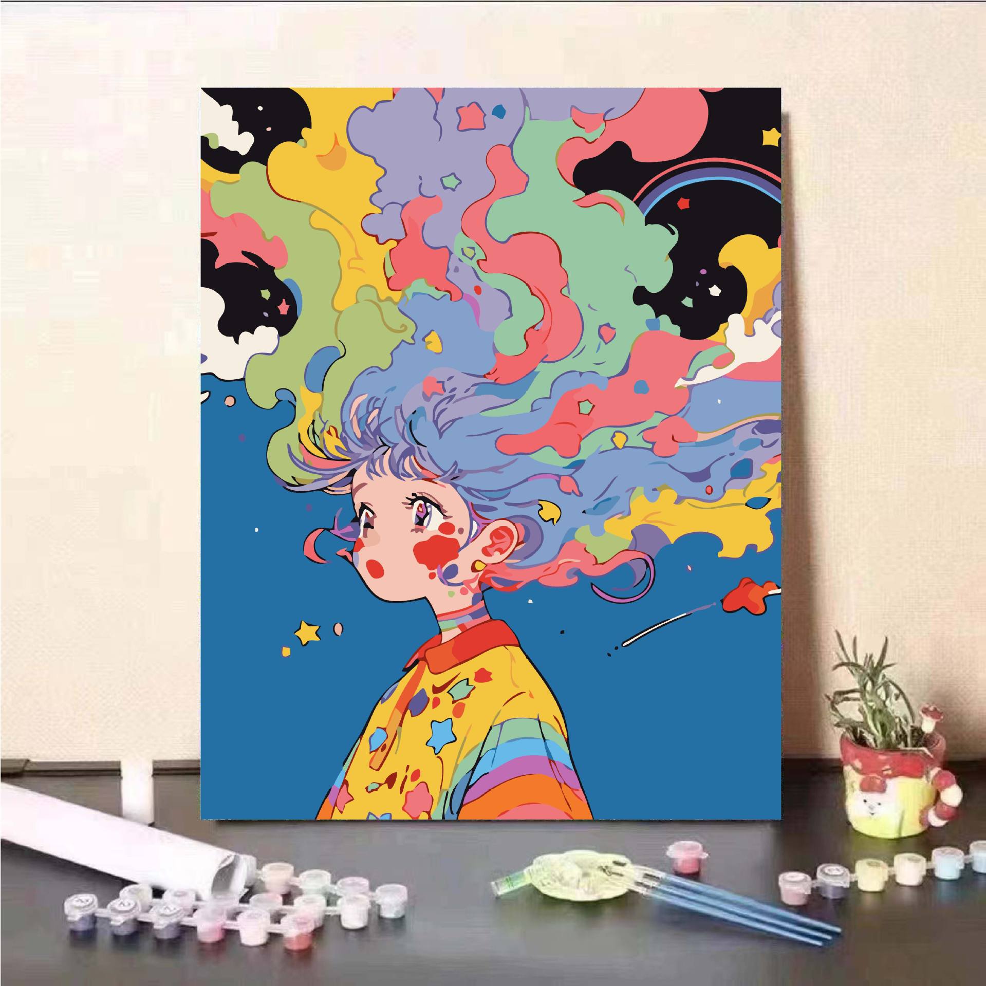 Cosmos Dreamer DIY Digital Oil Painting 2024 nuevo dibujos animados personajes de pintura a óleo de relleno curar la reducción de presión pintura a mano