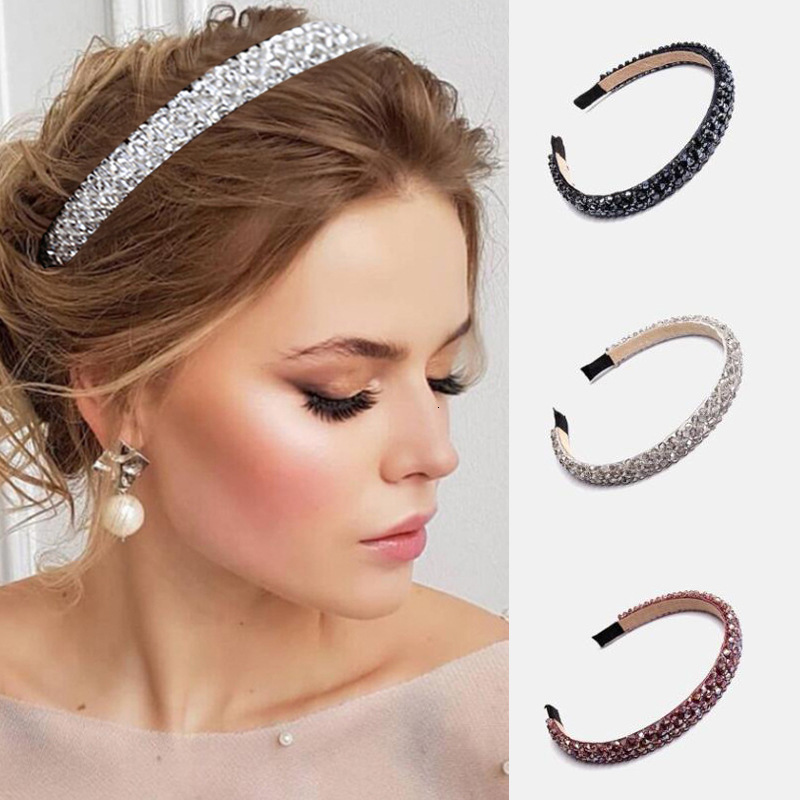 Korean version of exquisite Joker temperament crystal beaded headband headband handmade winding cross flower headdress hair accessories wholesale